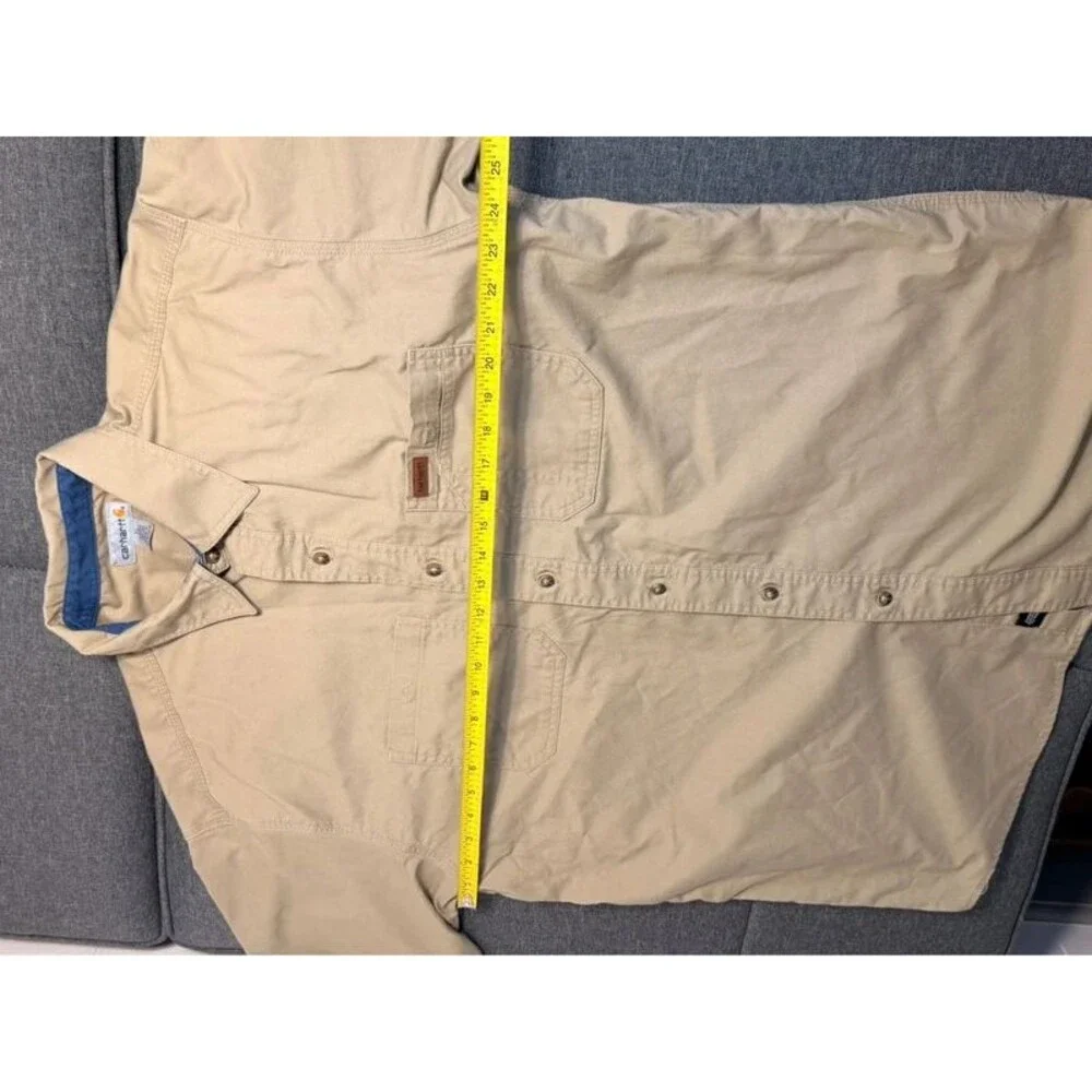 Vintage Carhartt Tradesman Canvas Work Shirt - Beige (Size XL)